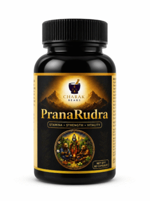 PranaRudra Ayurvedic supplement bottle, 60 capsules